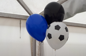 Trosje met 3 helium ballonnen met bedrukking